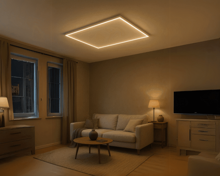 infrarood paneel met verlichting in de woonkamer