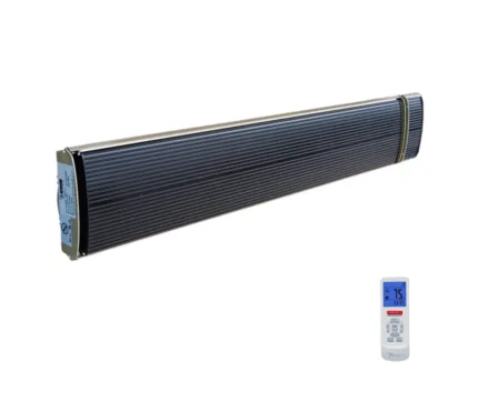 KESSER® Verwarmingsstraler, infrarood plafondstraler, 2500 W, terrasstraler, met afstandsbediening, kwartsstraler, ledlicht, plafondverlichting, infraroodstraler, met ketting en karabijnhaak, carbon-verwarmingselement