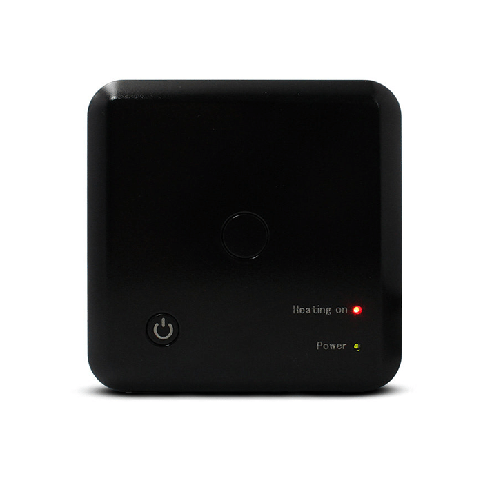 vh-control-losse-rf-ontvanger-voor-echo-otus-thermostaat-zwart-vooraanzicht-aan vh-control-losse-rf-ontvanger-voor-echo-otus-thermostaat-zwart-vooraanzicht-aan