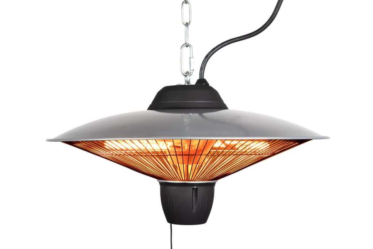 hoofd afbeelding van hangende terrasheater met instelbaar vermogen van 1000 en 2000 watt - halogeen tube