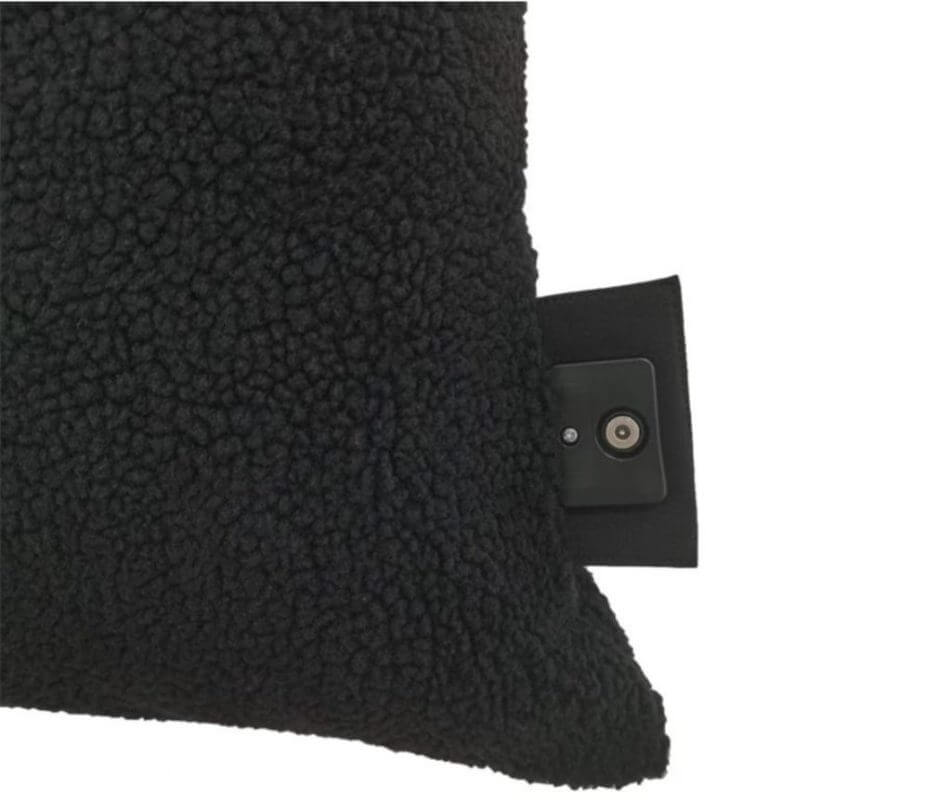 infrarood warmtekussen 40 x 40 zwart teddy magnetische oplaadstrip