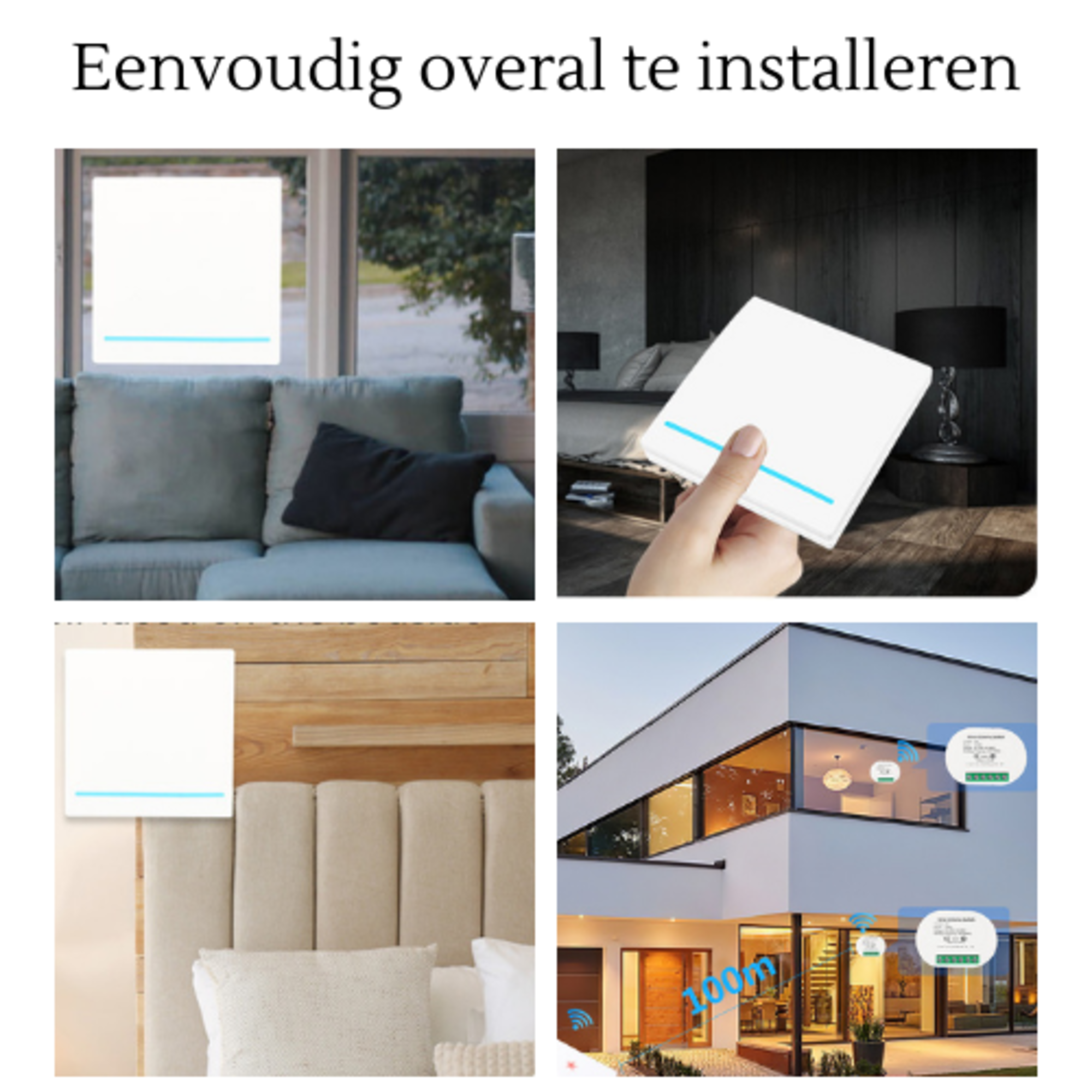 vh-control-rf-home-combi-enkele-schakelaar-met-draadloze-switch-toepassing-overal VH Control RF Home combi - Enkele schakelaar met draadloze switch zwart touch - Afbeelding 9