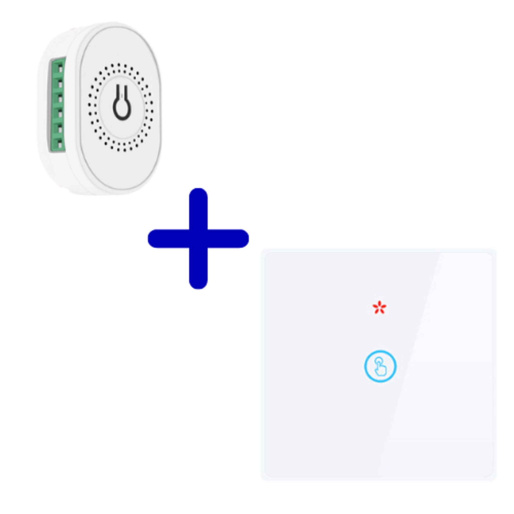 vh-control-rf-home-combi-enkele-schakelaar-met-draadloze-switch-wit-touch VH Control RF Home combi - Enkele schakelaar met draadloze switch zwart touch - Afbeelding 2
