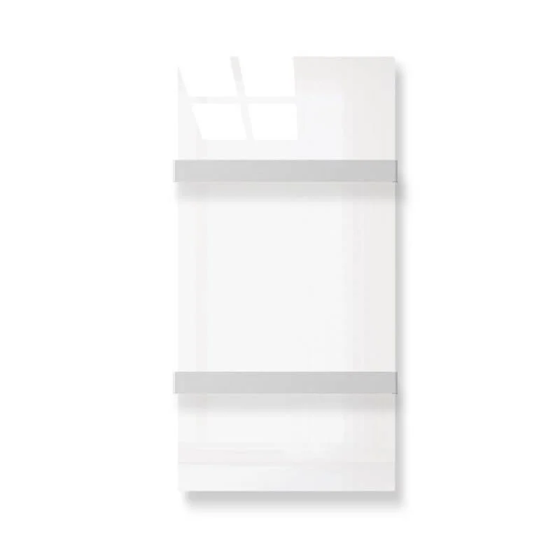 ib style® Glaspaneel 6 mm - zwevend Wandrek Wandpaneel | incl. clips CLASSICO hoogglans verchroomd | afgeronde hoeken | 11 afmetingen | Transparant - Helder |50 x 12 cm
