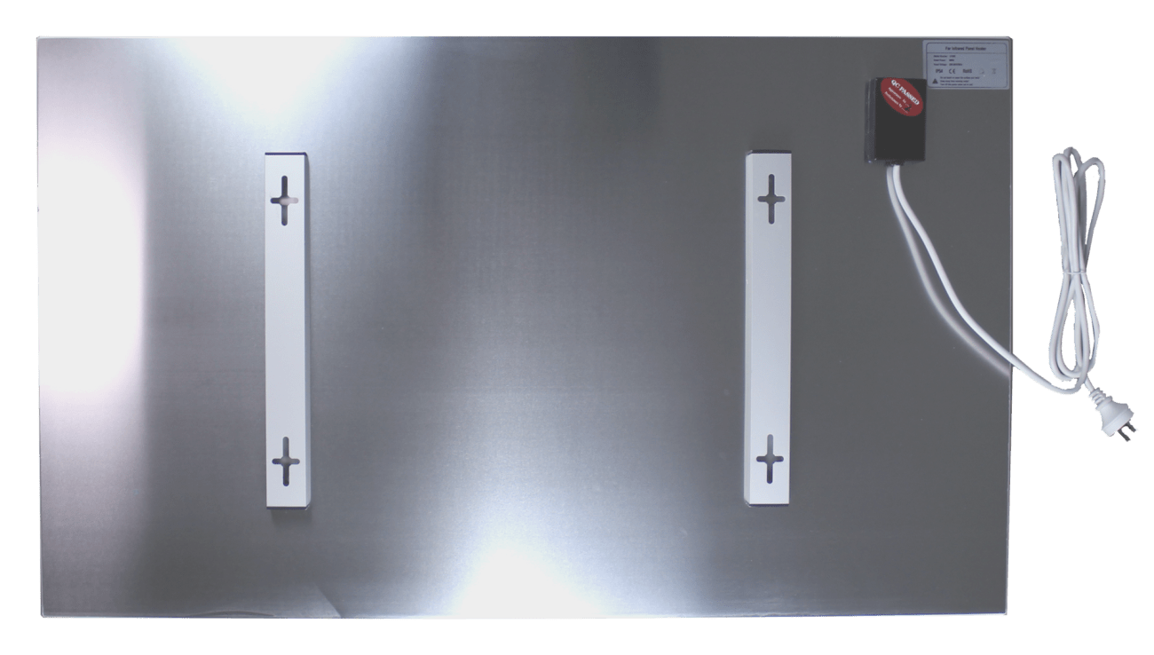 QH-GD White serie glazen infraroodpaneel 450 580 of 700 watt achterkant