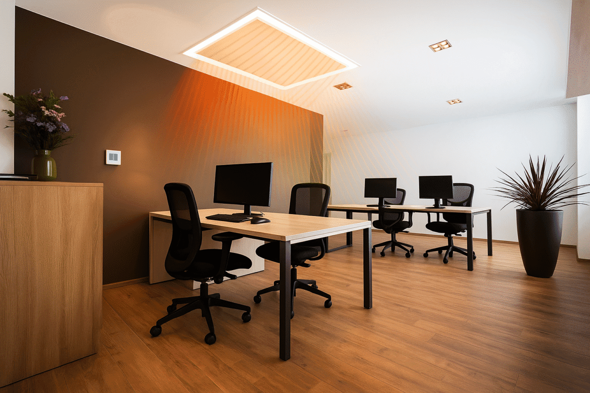 Infraroodverwarming op kantoor