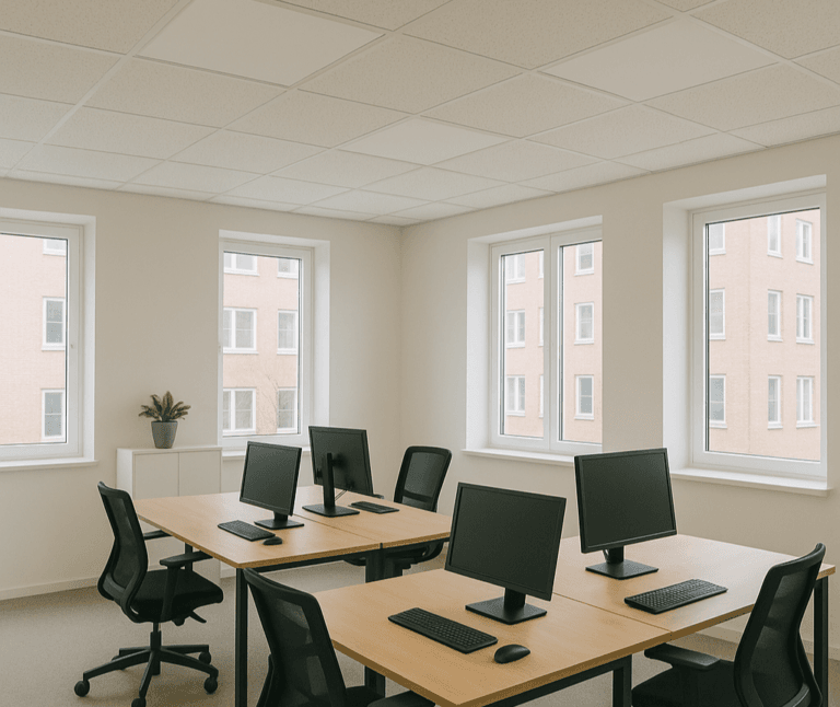 infrarood panelen systeemplafond kantoor